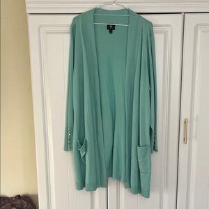 JM Collection Light Green Cardigan